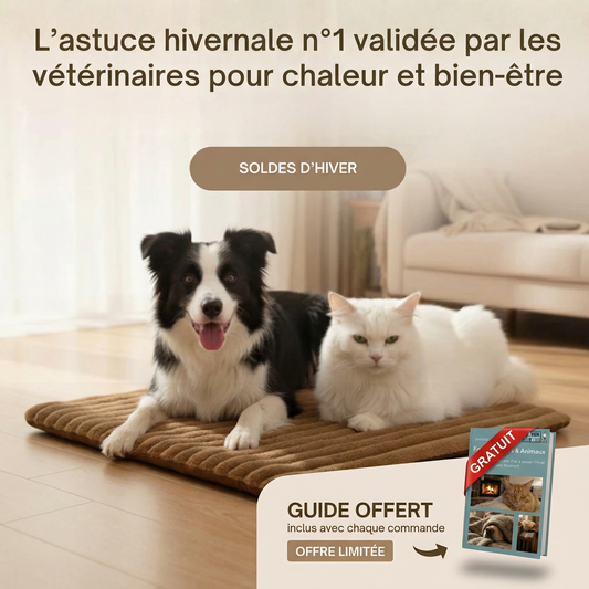 TAPIS AUTO-CHAUFFANT POUR CHIEN ET CHAT - Sans électricité, parfait pour l’hiver.